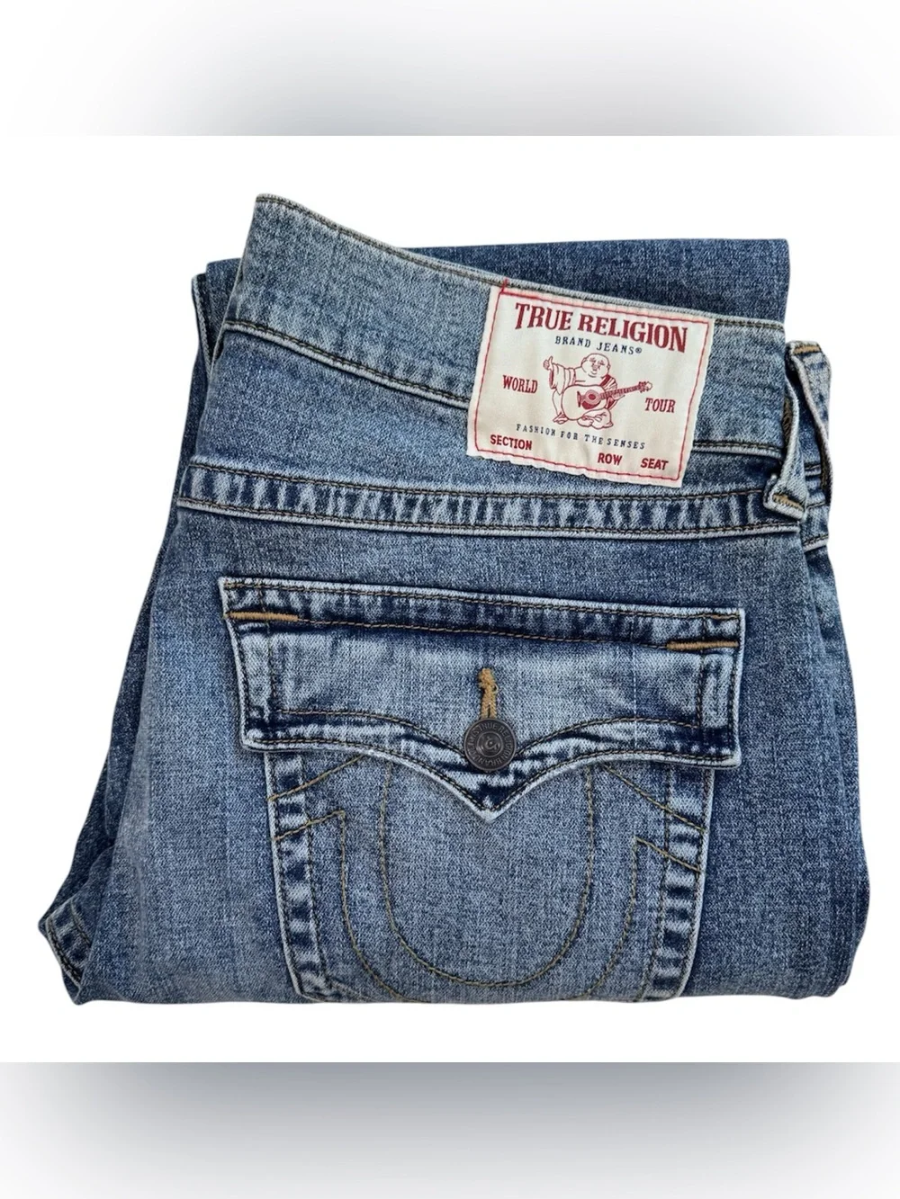 True Religion medium-wash men’s relaxed straight jean